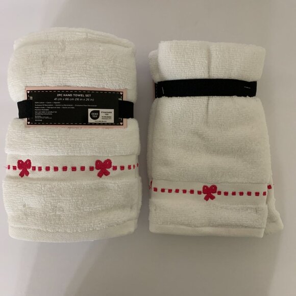 NWT Betsey Johnson Hand Towel & Wash Rag Set!! Pink Ribbon Design! - Picture 9 of 9